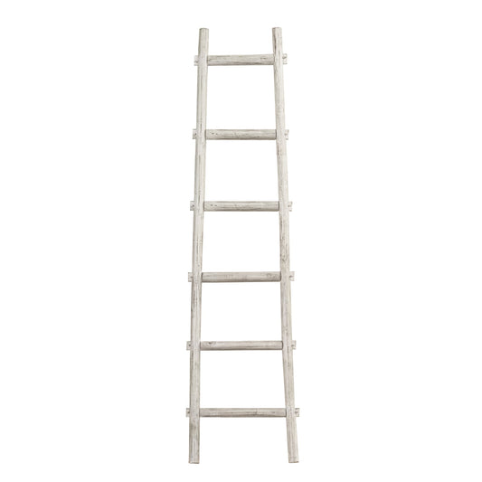 72" White Rustic Six Step Wood Ladder Shelf LuxuryLifeWay Online Store