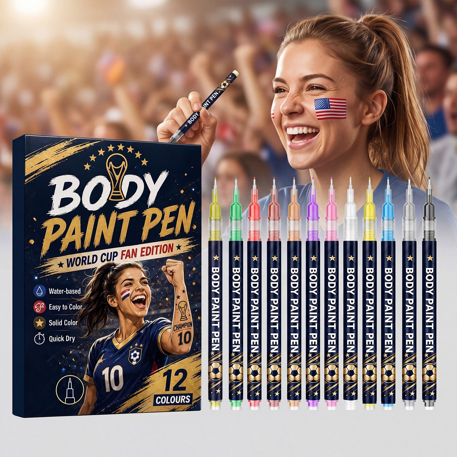 Body Painting Pen World Cup Tri Light Beauty