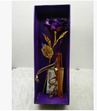 24K Gold Foil Purple Rose - Mother's Day Gift LadyShow.Store