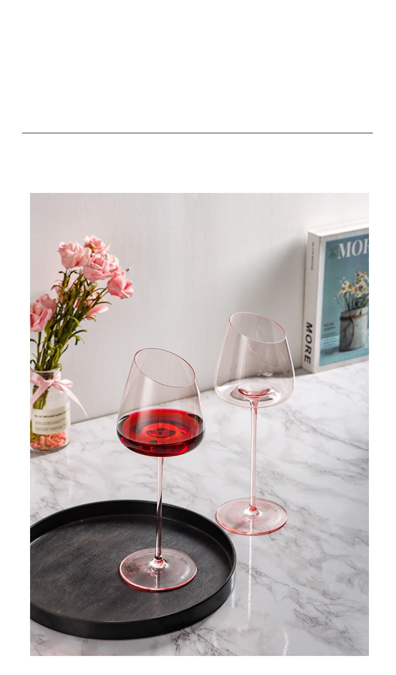 Flamingo Red Wine Oblique Mouth Glass Tall Cup LuxuryLifeWay Online Store