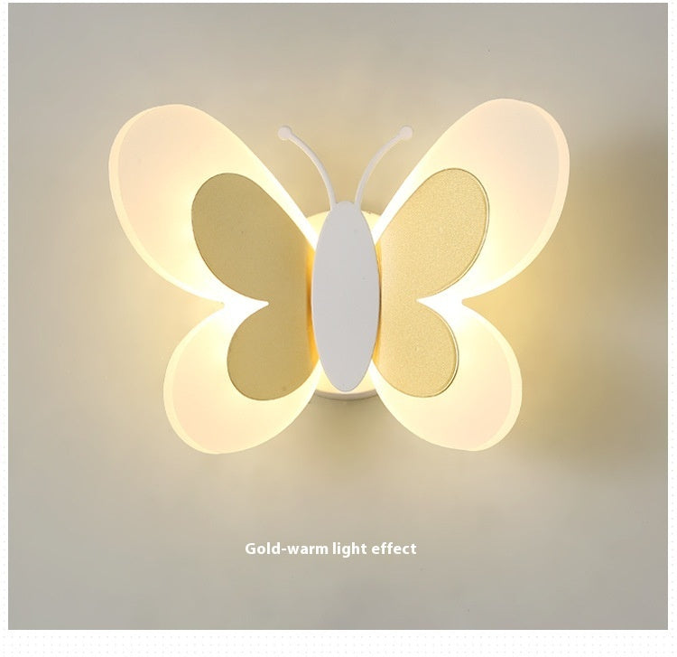 Butterfly Lamp Creative Cartoon Children Bedroom Wall Lamp PearlNestDecor.com