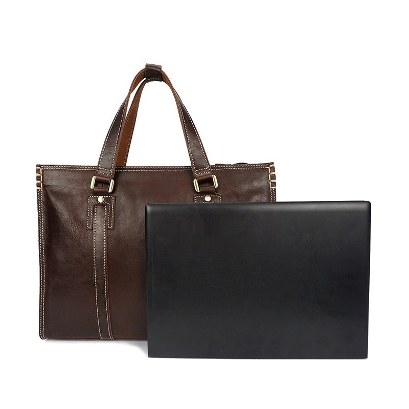 First Layer Cowhide Oily Leather Shoulder Messenger Bag CJD
