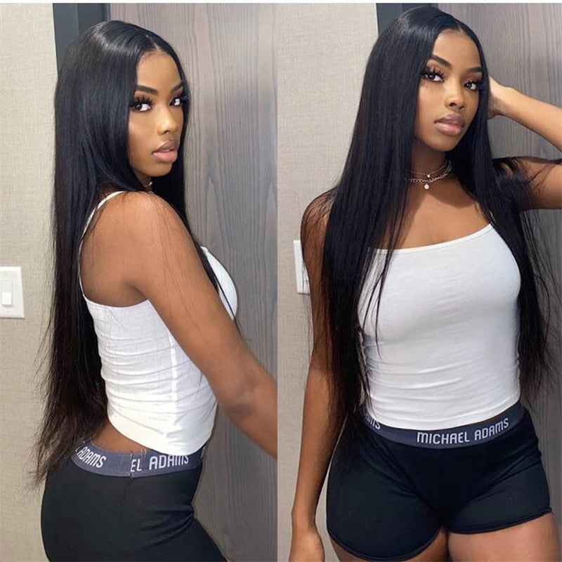 Women's Fashion Simple Human Hair Straight Wig LuxuryLifeWay Online Store