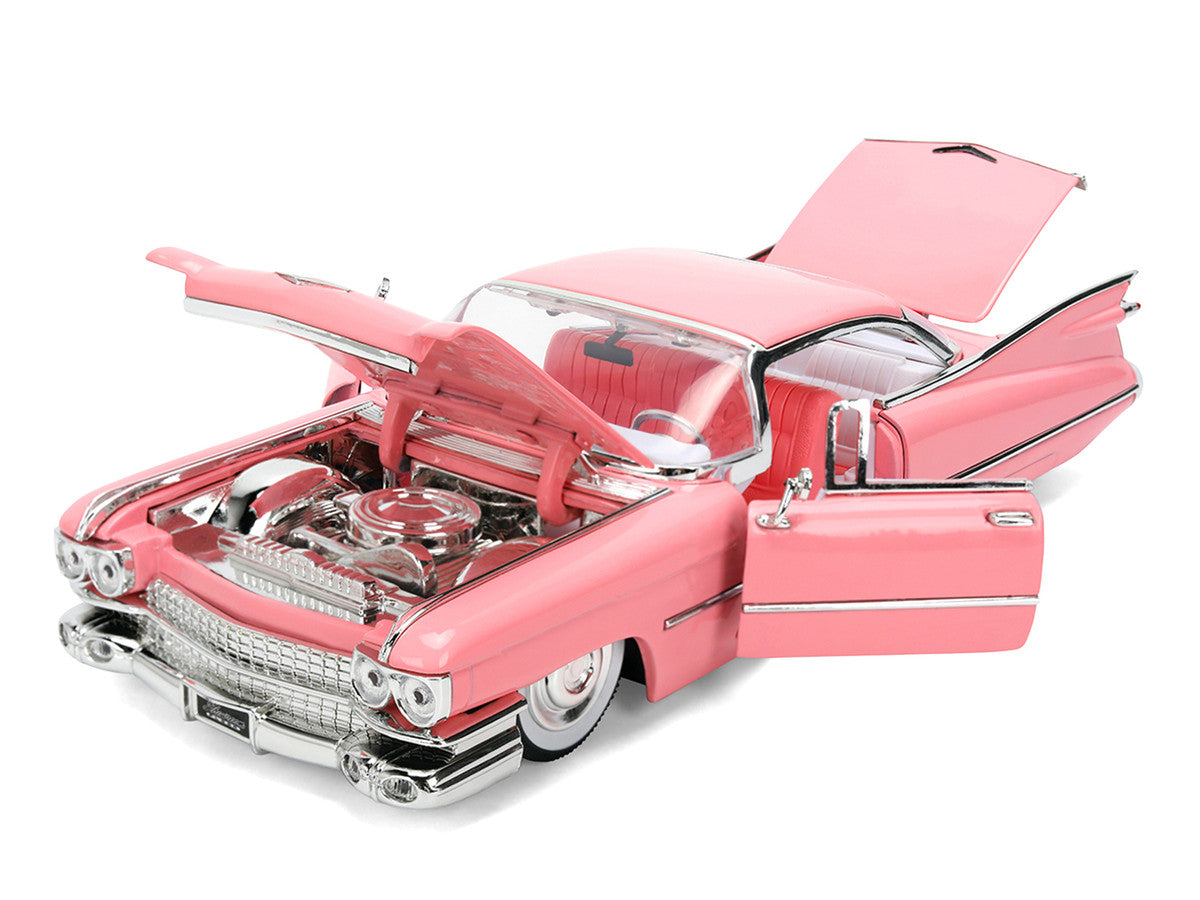 1959 Cadillac Coupe DeVille Pink with Pink and White Interior "Showroom Floor" Series 1/24 Diecast Model Car by Jada LuxuryLifeWay Online Store