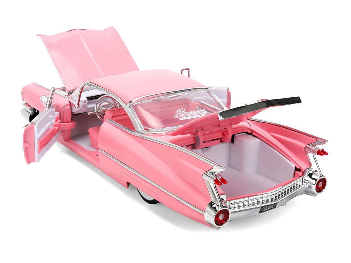 1959 Cadillac Coupe DeVille Pink with Pink and White Interior "Showroom Floor" Series 1/24 Diecast Model Car by Jada LuxuryLifeWay Online Store