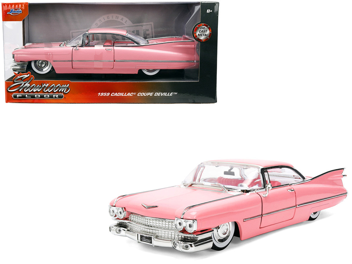 1959 Cadillac Coupe DeVille Pink with Pink and White Interior "Showroom Floor" Series 1/24 Diecast Model Car by Jada LuxuryLifeWay Online Store