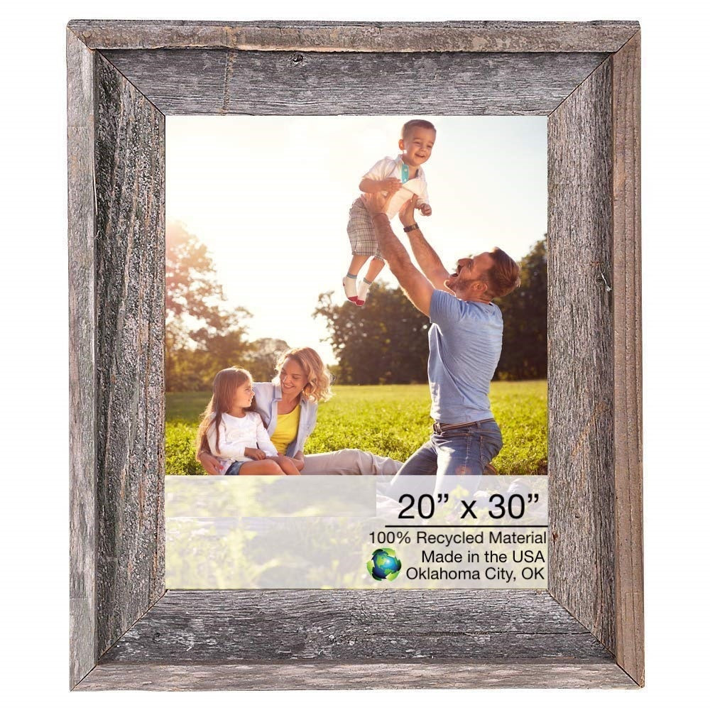 20X30 Natural Weathered Grey Picture Frame With Plexiglass Holder LuxuryLifeWay Online Store