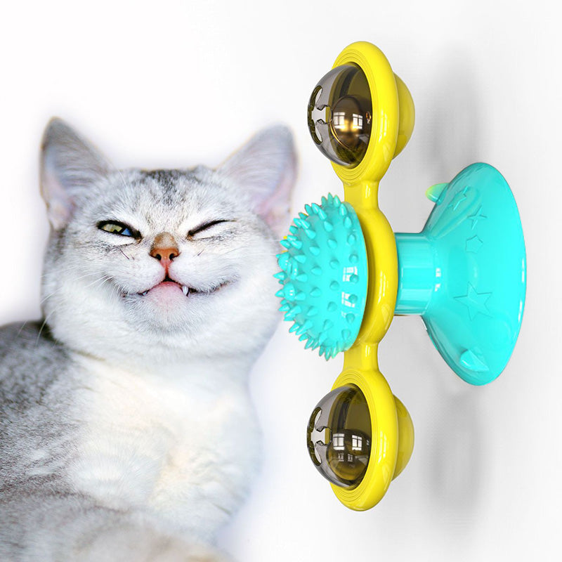 Cat Rotating Windmill Multi-Function Toys Itch Scratching Device Teeth Shining Toy Pets Fashion