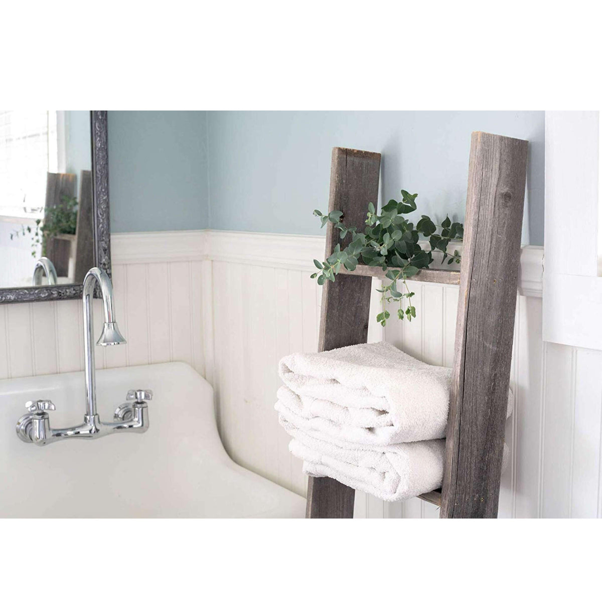 4 Step Rustic Black Wood Ladder Shelf LuxuryLifeWay Online Store