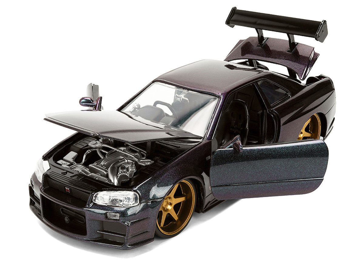 1999 Nissan Skyline GT-R (R34) RHD (Right Hand Drive) Magic Purple Metallic "JDM Tuners" Series 1/24 Diecast Car Model by Jada LuxuryLifeWay Online Store