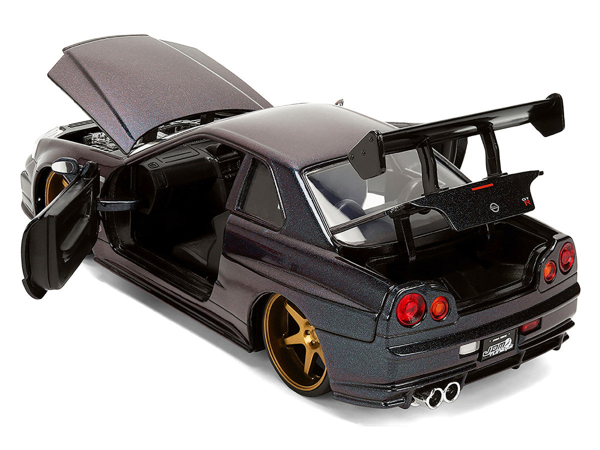 1999 Nissan Skyline GT-R (R34) RHD (Right Hand Drive) Magic Purple Metallic "JDM Tuners" Series 1/24 Diecast Car Model by Jada LuxuryLifeWay Online Store