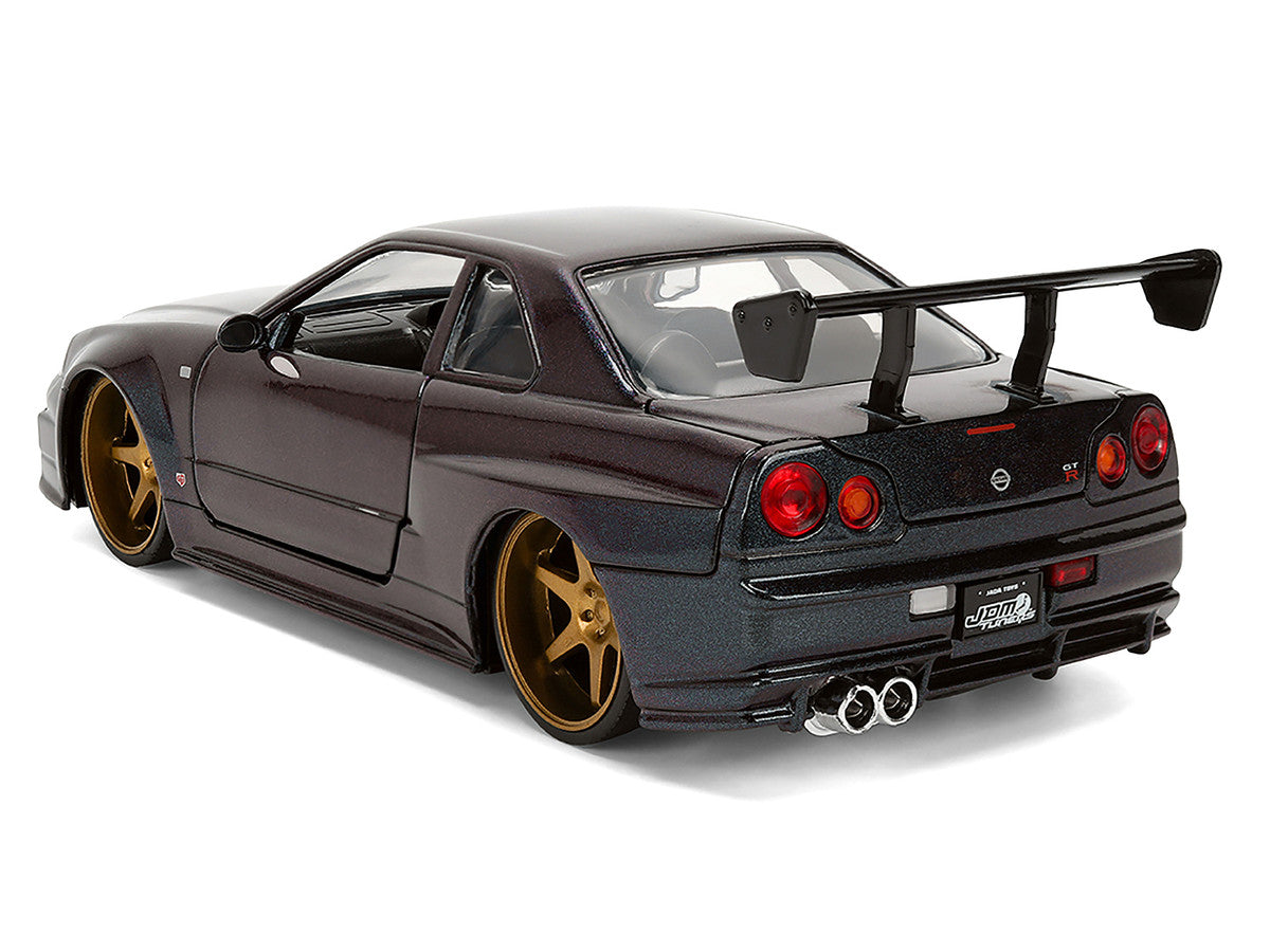 1999 Nissan Skyline GT-R (R34) RHD (Right Hand Drive) Magic Purple Metallic "JDM Tuners" Series 1/24 Diecast Car Model by Jada LuxuryLifeWay Online Store