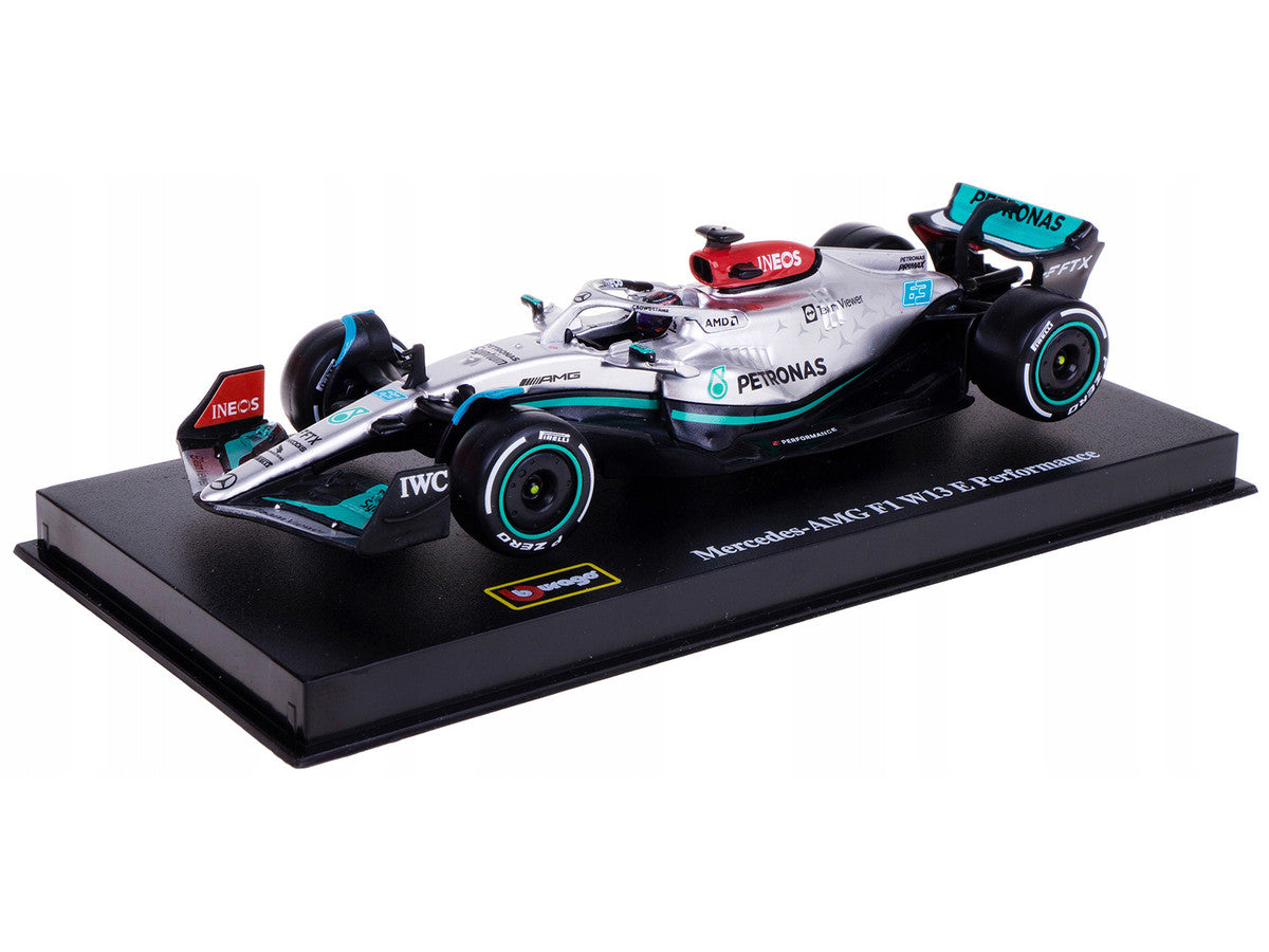 Mercedes-AMG F1 W13 E Performance #63 George Russell "F1 Formula One World Championship" (2022) with Display Case 1/43 Diecast Model Car by Bburago LuxuryLifeWay Online Store