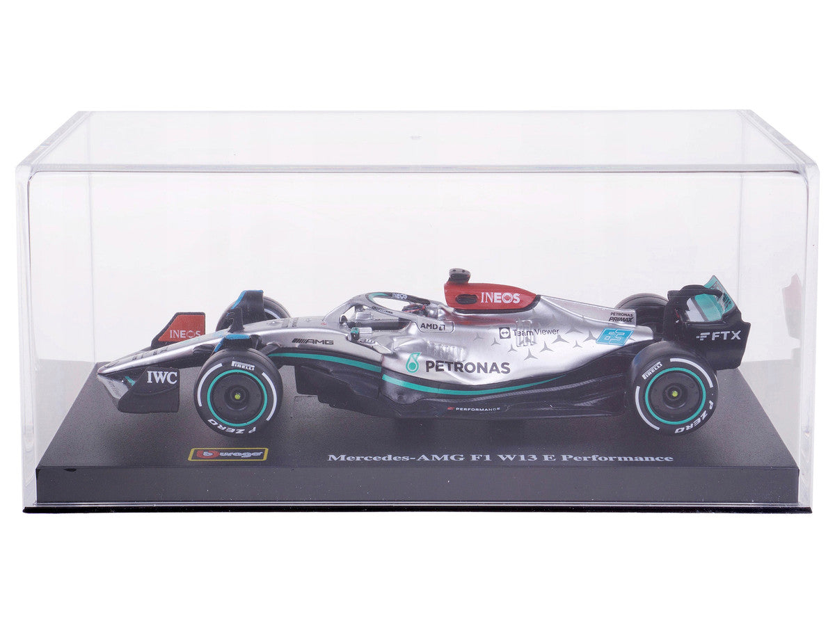 Mercedes-AMG F1 W13 E Performance #63 George Russell "F1 Formula One World Championship" (2022) with Display Case 1/43 Diecast Model Car by Bburago LuxuryLifeWay Online Store