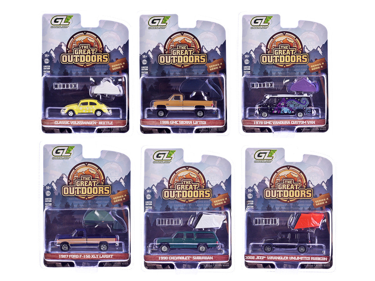 "The Great Outdoors" Series 4 Set of 6 pieces 1/64 Diecast Model Cars by Greenlight LuxuryLifeWay Online Store