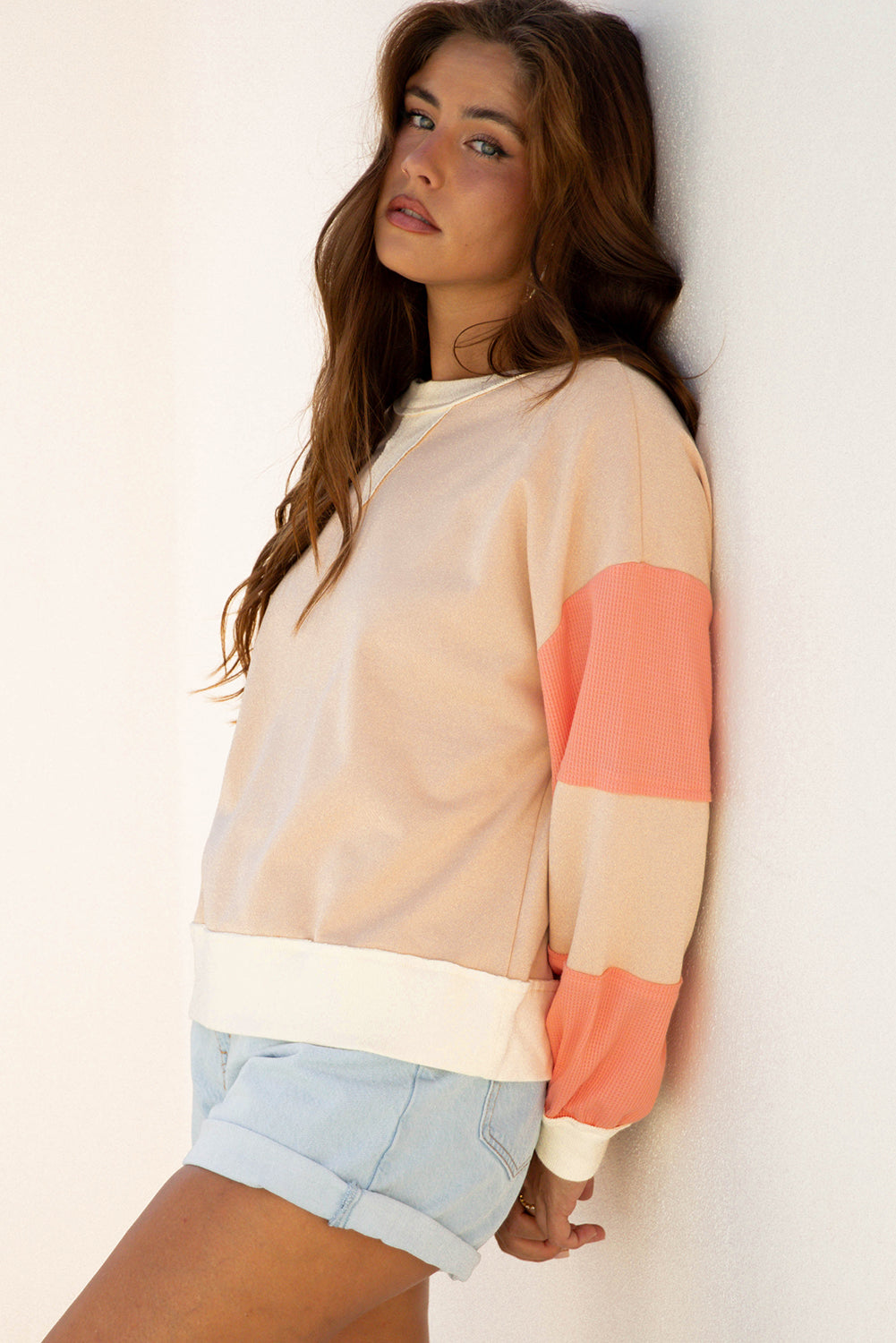 Jolene Block Textured Patchwork Pullover LuxuryLifeWay Online Store