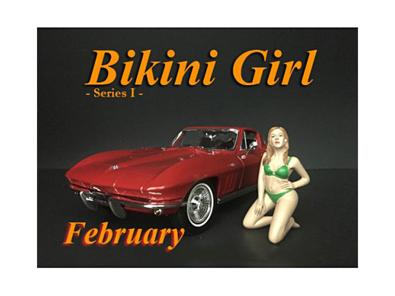 February Bikini Calendar Girl Figurine for 1/24 Scale Models by American Diorama LuxuryLifeWay Online Store