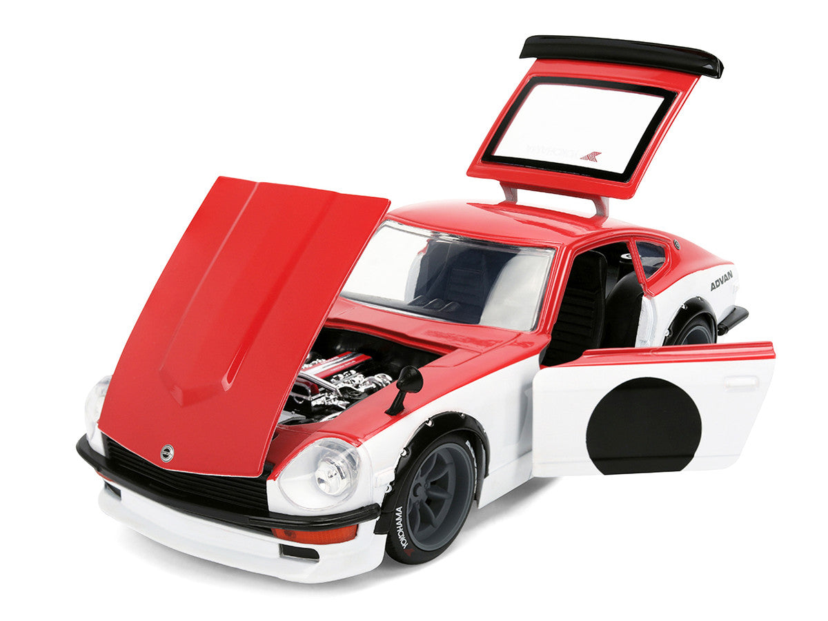 1972 Datsun 240Z Red and White "JDM Tuners" Series 1/24 Diecast Car Model by Jada LuxuryLifeWay Online Store