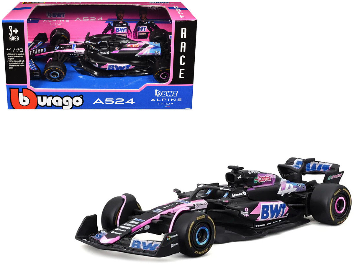 Alpine A524 #31 Esteban Ocon "BWT" "Formula One F1 World Championship" (2024) "Race" Series 1/43 Diecast Model Car by Bburago LuxuryLifeWay Online Store