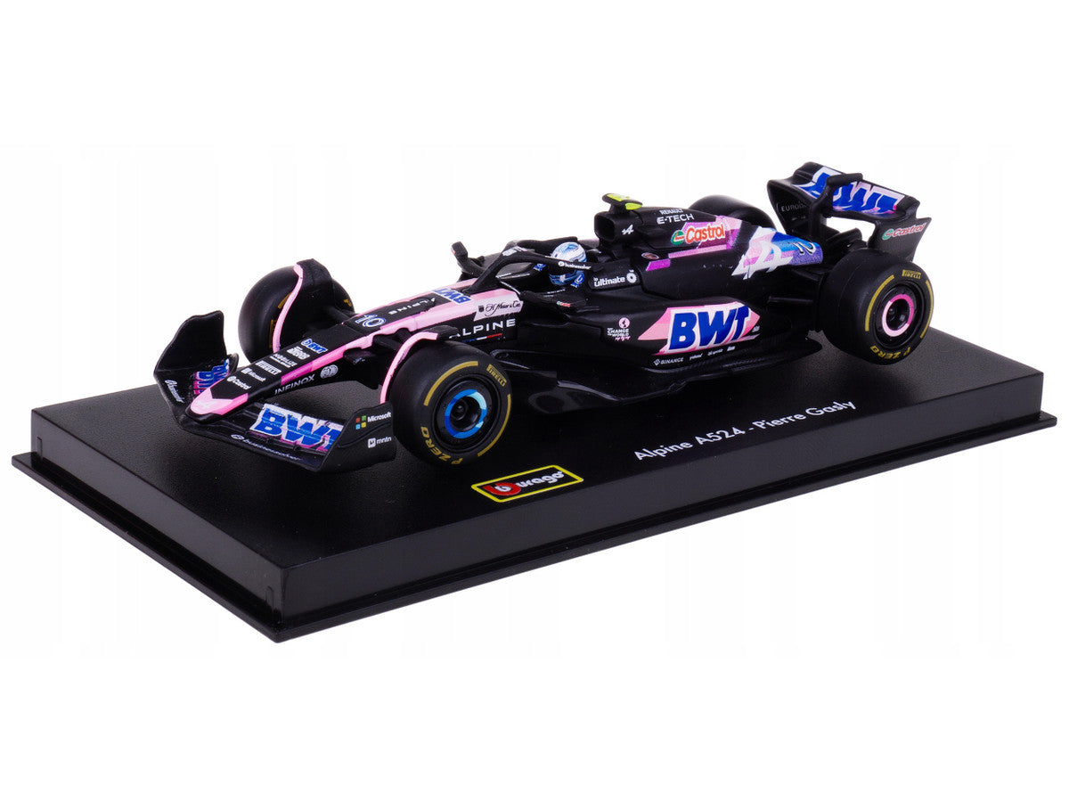 Alpine A524 #10 Pierre Gasly "BWT" "Formula One F1 World Championship" (2024) with Driver Figure and Display Case "Race" Series 1/43 Diecast Model Car by Bburago LuxuryLifeWay Online Store