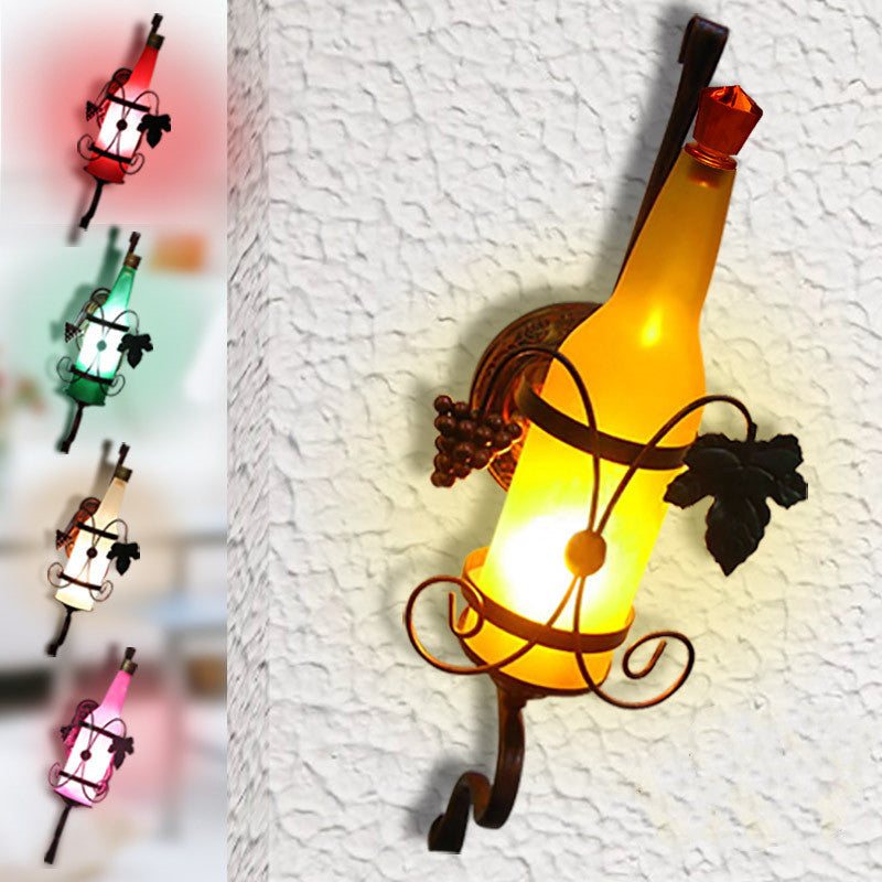 Creative Wall Lamp Bedroom Bedside Lamp Wine Bottle PearlNestDecor.com