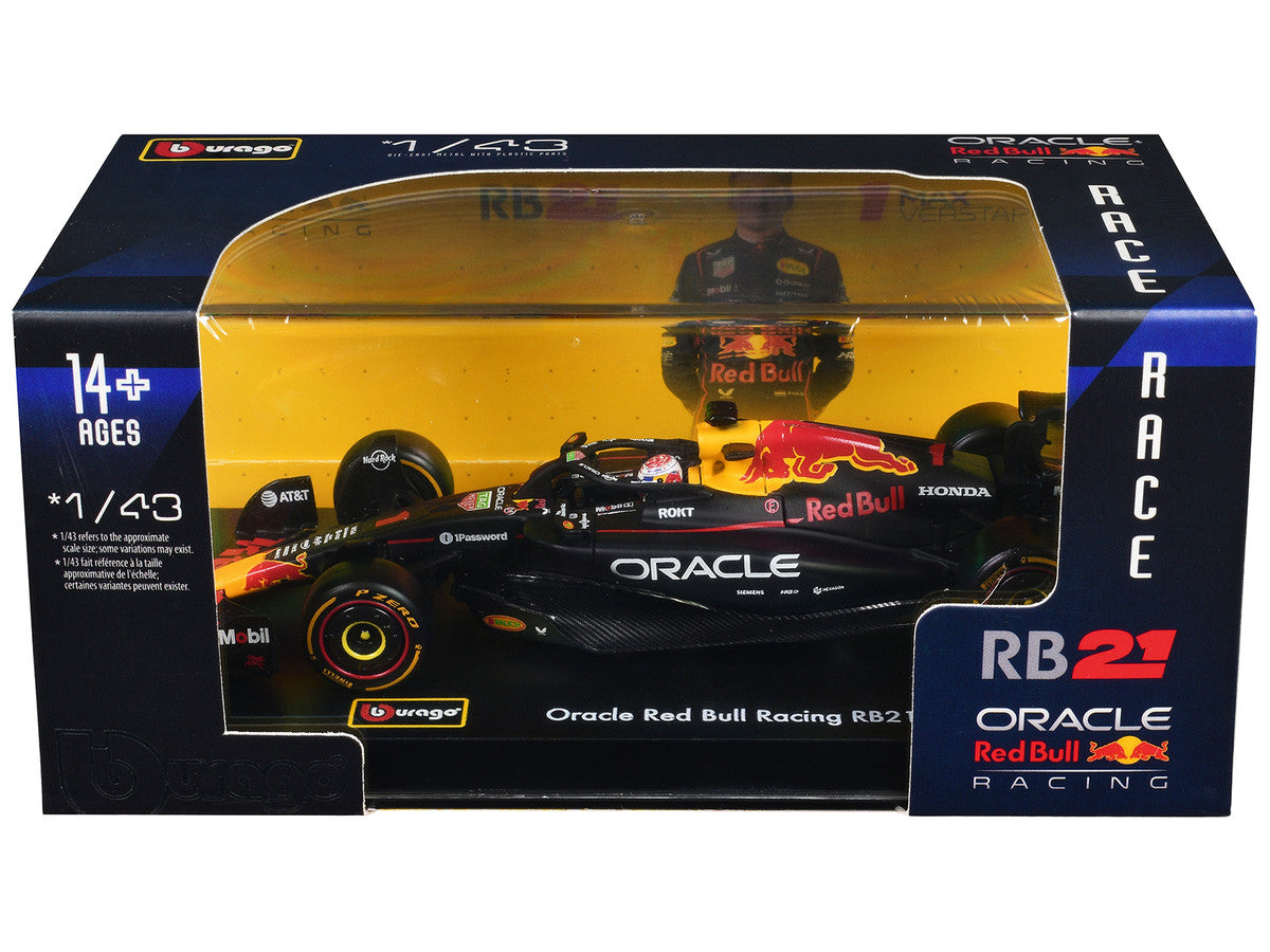 Red Bull Racing RB21 #1 Max Verstappen "Formula One F1 World Championship" (2025) with Display Case "Race" Series 1/43 Diecast Model Car by Bburago LuxuryLifeWay Online Store