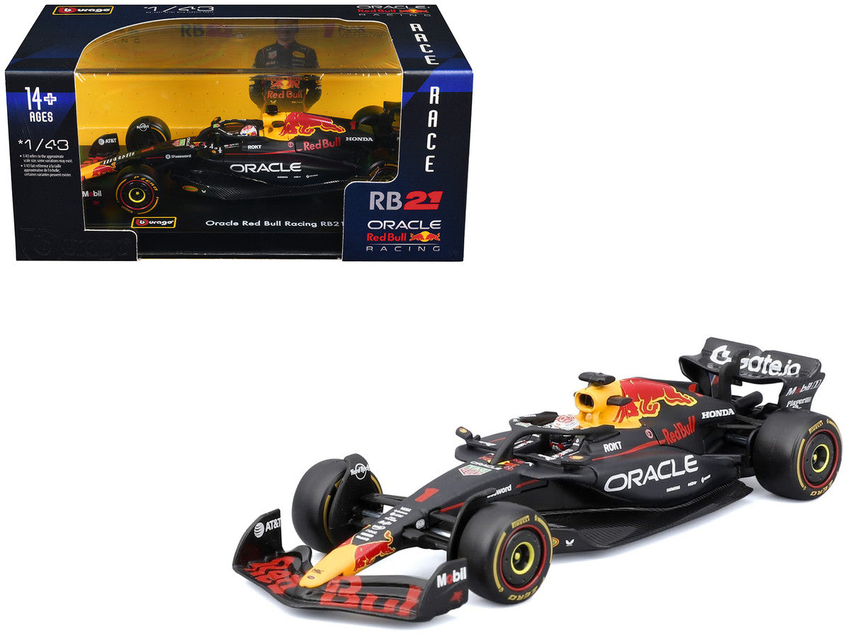 Red Bull Racing RB21 #1 Max Verstappen "Formula One F1 World Championship" (2025) with Display Case "Race" Series 1/43 Diecast Model Car by Bburago LuxuryLifeWay Online Store