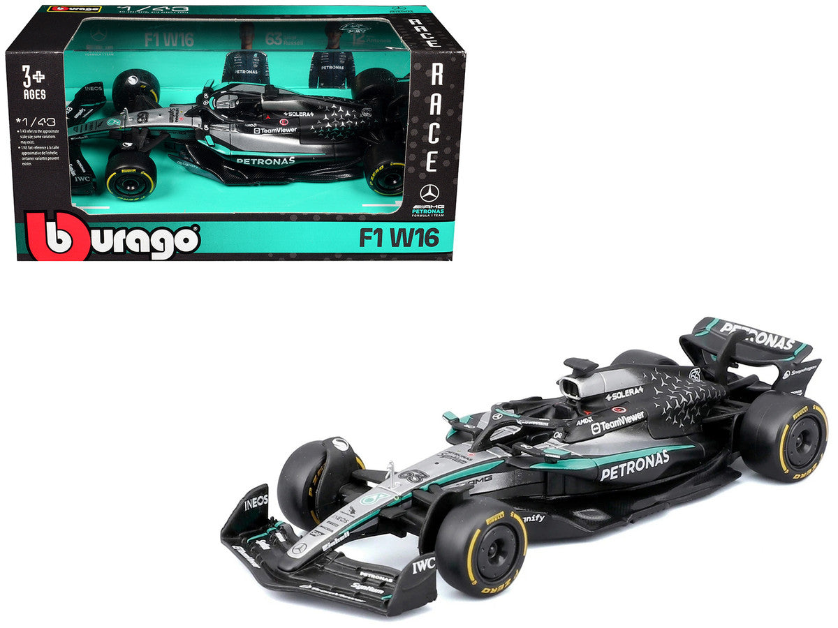 Mercedes-AMG F1 W16 E Performance #63 George Russell "Petronas" Formula One F1 World Championship (2025) "Race" Series 1/43 Diecast Model Car by Bburago LuxuryLifeWay Online Store