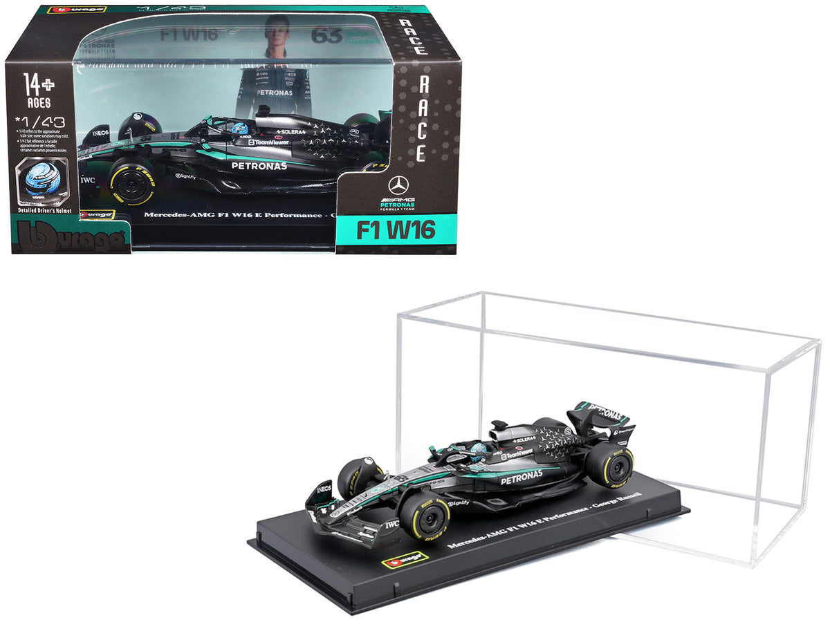 Mercedes-AMG F1 W16 E Performance #63 George Russell Formula One F1 "World Championship" (2025) 1/43 Diecast Model Car by Bburago LuxuryLifeWay Online Store