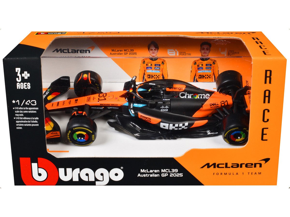 McLaren MCL39 #81 Oscar Piastri "OKX" Formula One F1 "Australian GP" (2025) "Race" Series 1/43 Diecast Model Car by Bburago LuxuryLifeWay Online Store