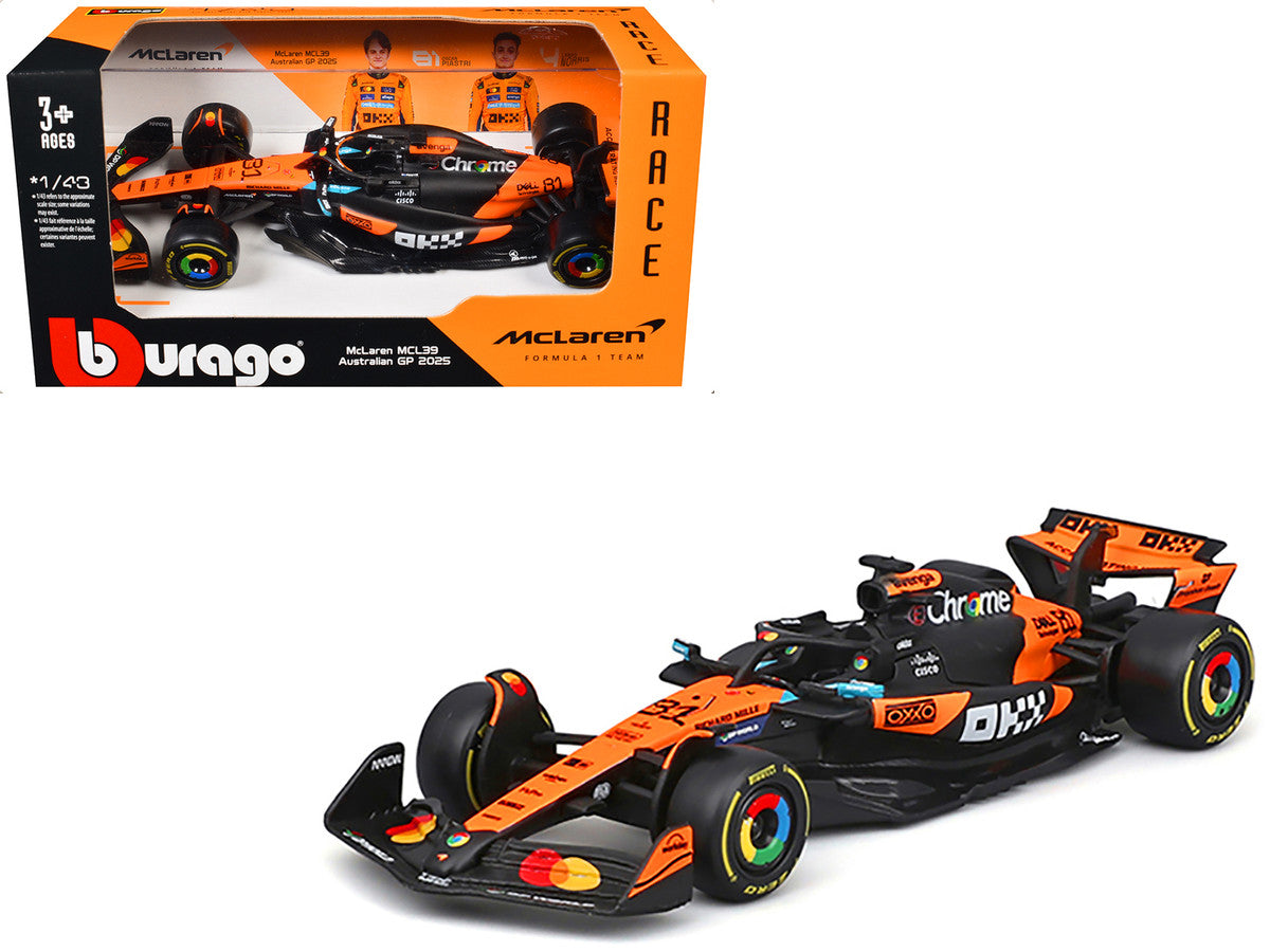 McLaren MCL39 #81 Oscar Piastri "OKX" Formula One F1 "Australian GP" (2025) "Race" Series 1/43 Diecast Model Car by Bburago LuxuryLifeWay Online Store