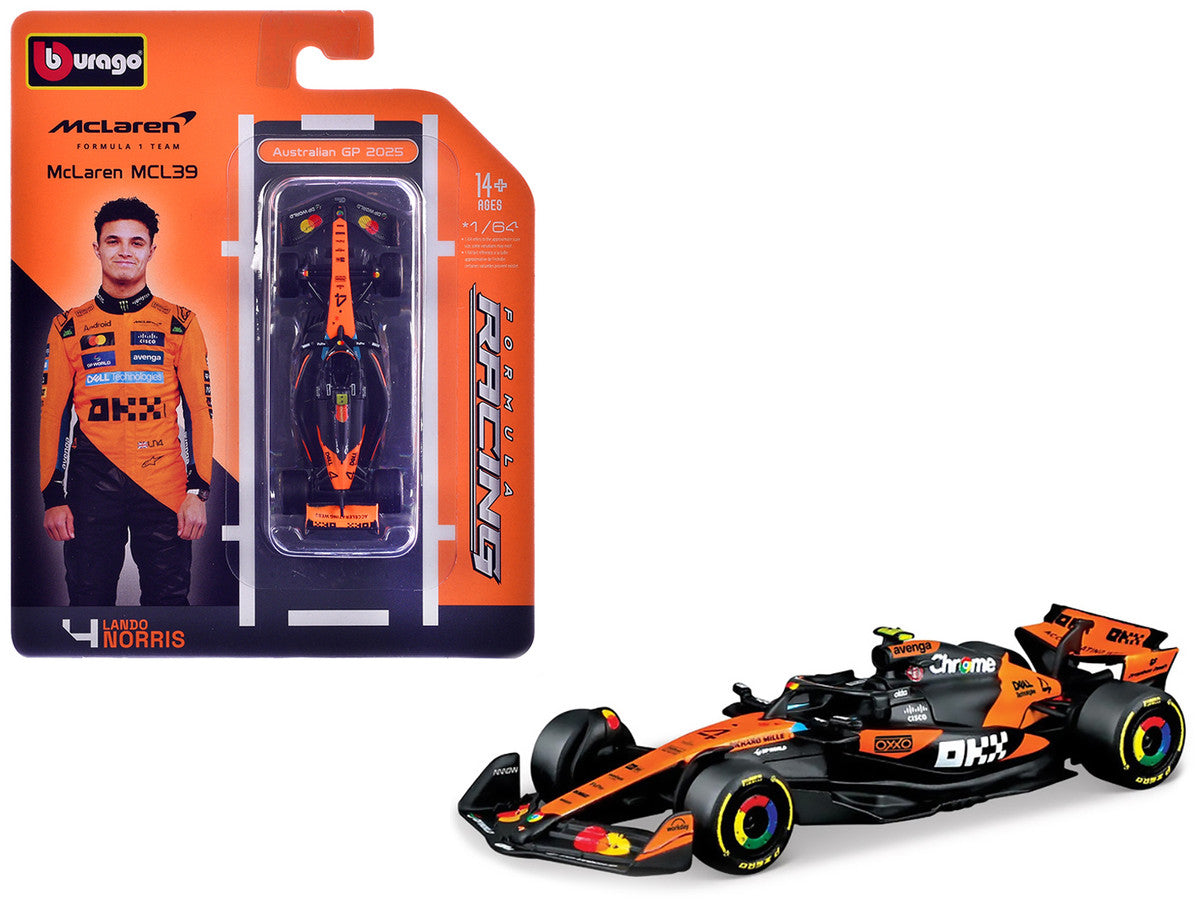 McLaren MCL39 #4 Lando Norris Winner Formula One F1 "Australian GP" (2025) "Formula Racing" Series 1/64 Diecast Model Car by Bburago LuxuryLifeWay Online Store