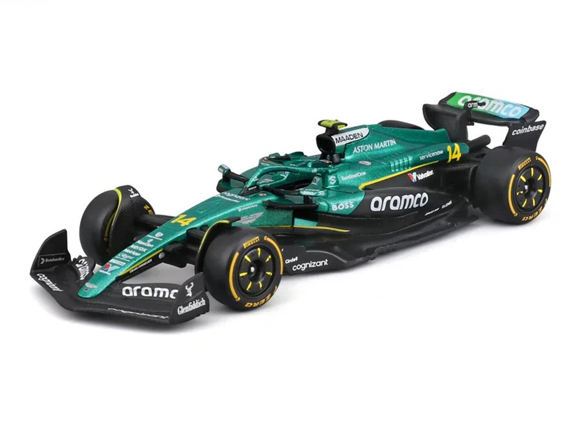 Aston Martin AMR25 #14 Fernando Alonso "Aramco" Formula One F1 World Championship (2025) "Race" Series 1/43 Diecast Model Car by Bburago LuxuryLifeWay Online Store