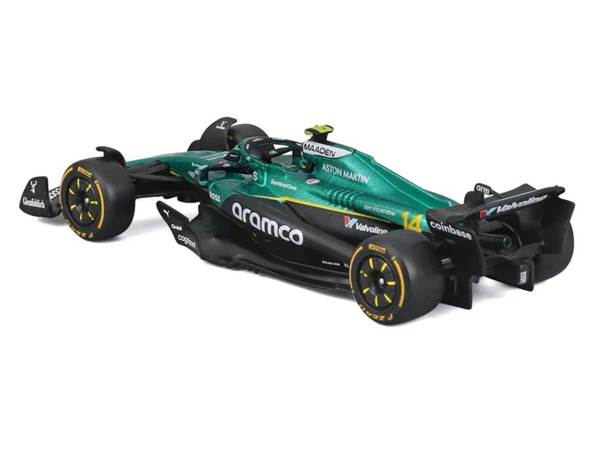 Aston Martin AMR25 #14 Fernando Alonso "Aramco" Formula One F1 World Championship (2025) "Race" Series 1/43 Diecast Model Car by Bburago LuxuryLifeWay Online Store