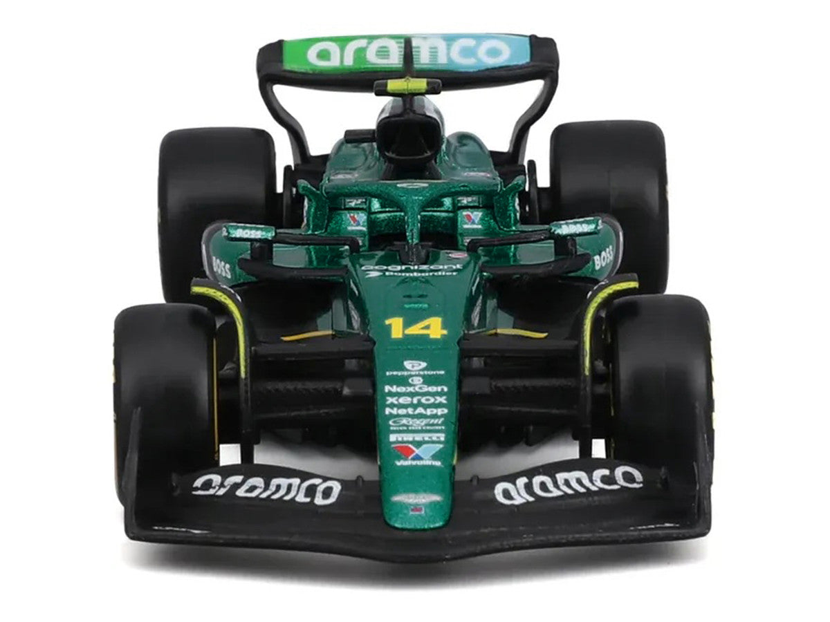 Aston Martin AMR25 #14 Fernando Alonso "Aramco" Formula One F1 World Championship (2025) "Race" Series 1/43 Diecast Model Car by Bburago LuxuryLifeWay Online Store