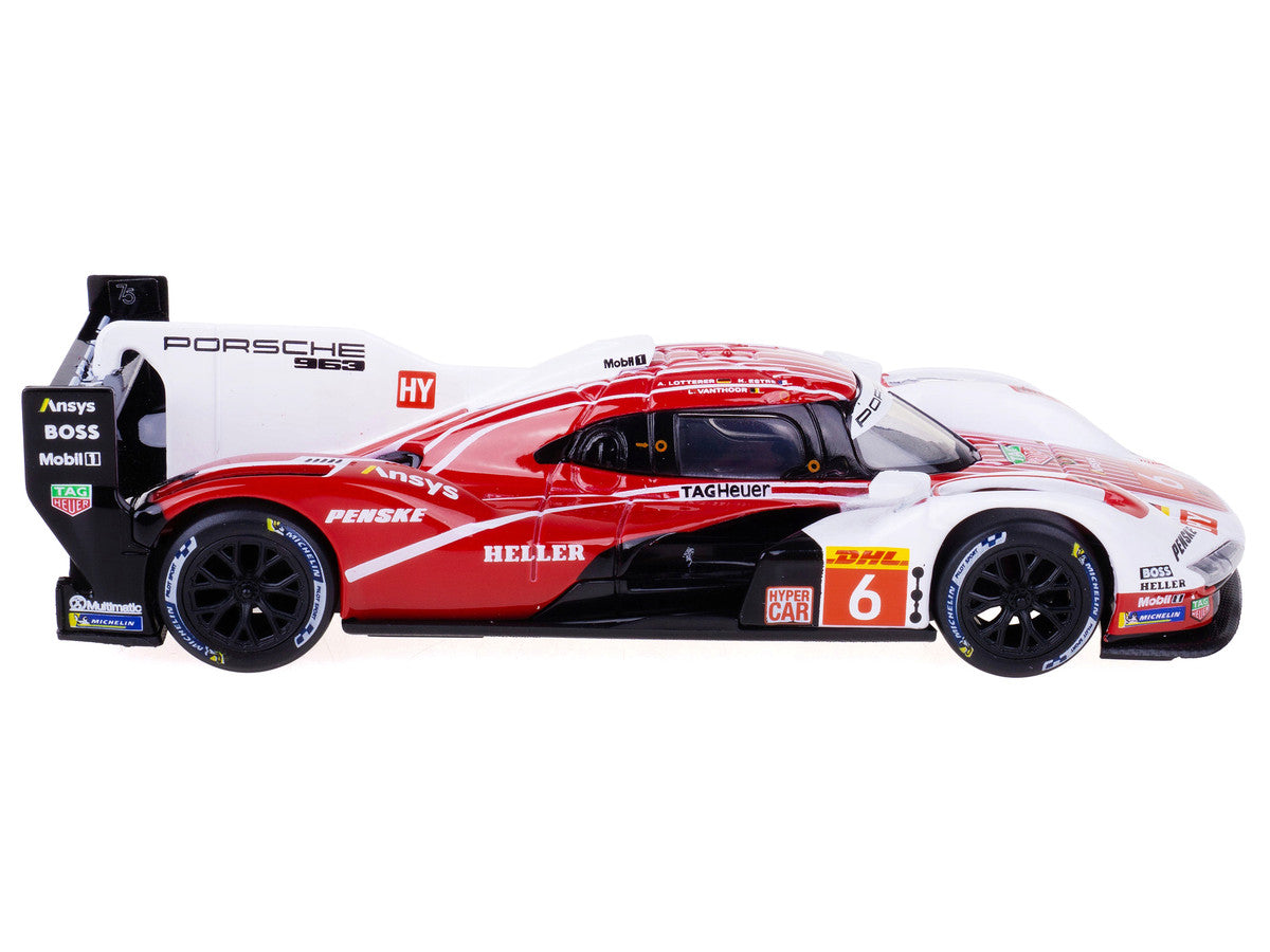 Porsche 963 #6 Kevin Estre - Andre Lotterer - Laurens Vanthoor "Porsche Penske Motorsport" Drivers' Winner "FIA World Endurance Championship" (2024) with Display Case "Race" Series 1/43 Diecast Model Car by Bburago LuxuryLifeWay Online Store