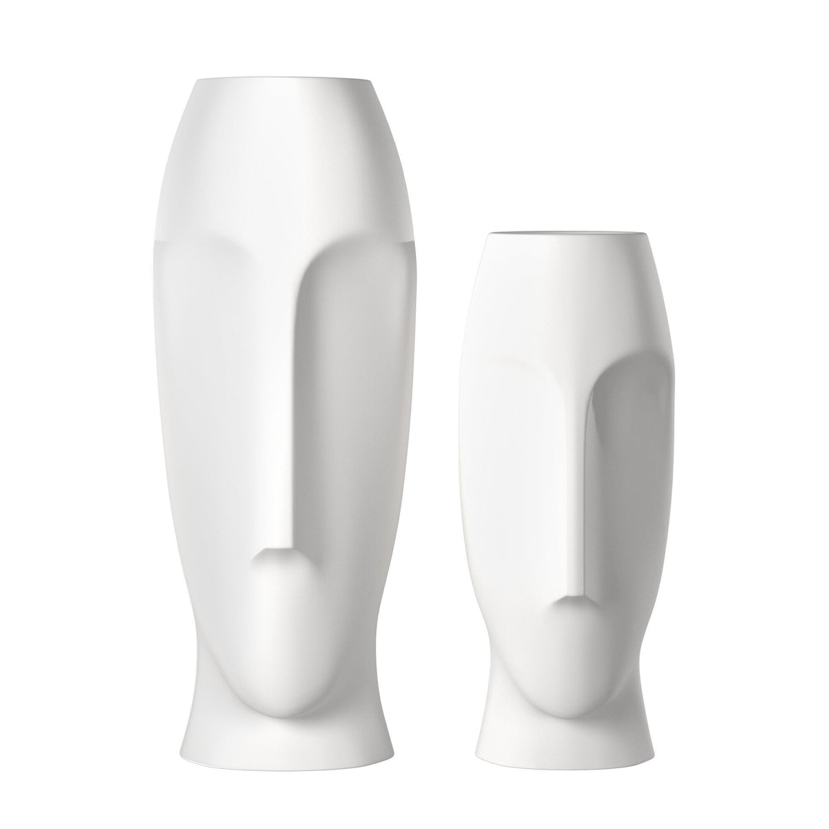Set of Two Ceramic White Cylinder Table Vases LuxuryLifeWay Online Store