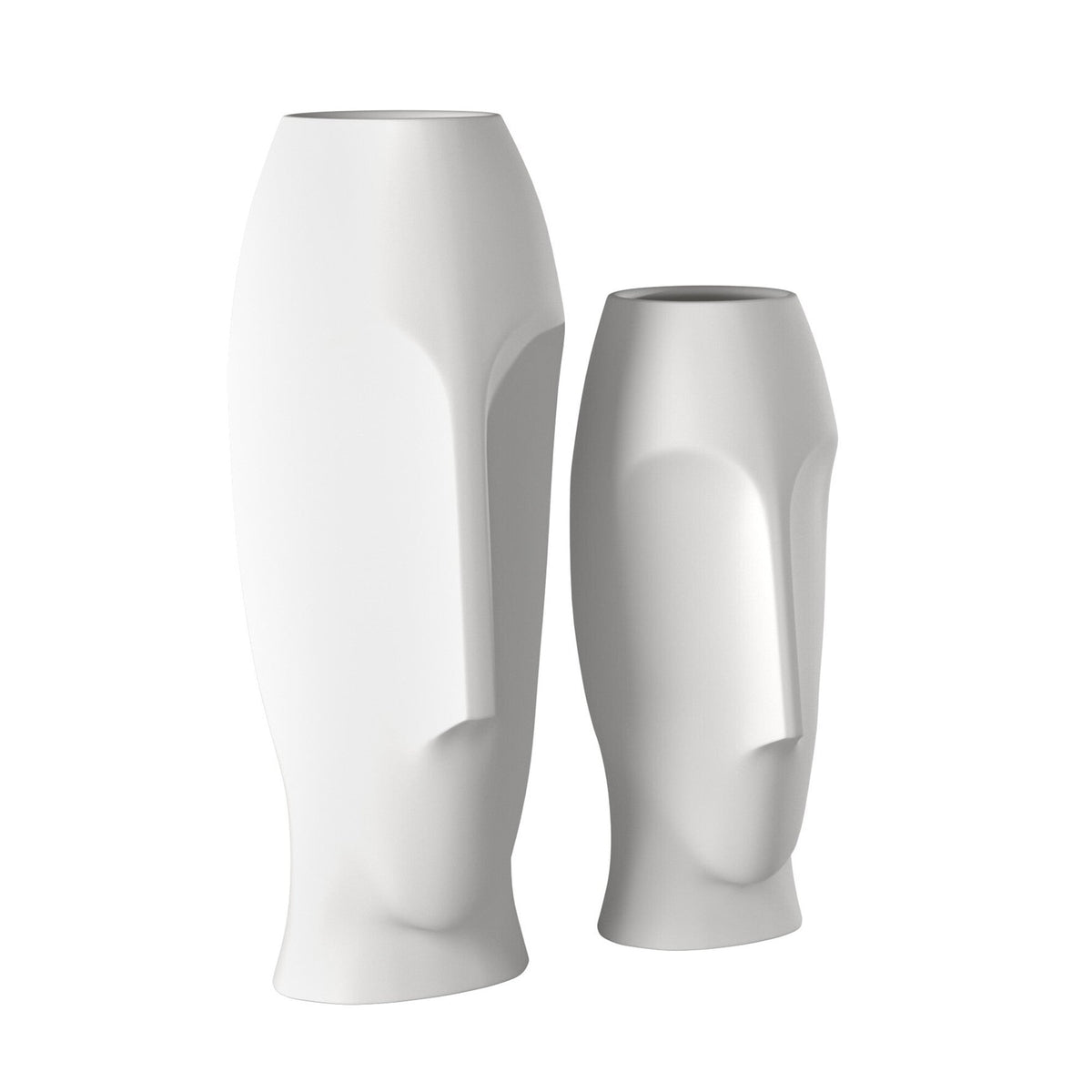 Set of Two Ceramic White Cylinder Table Vases LuxuryLifeWay Online Store