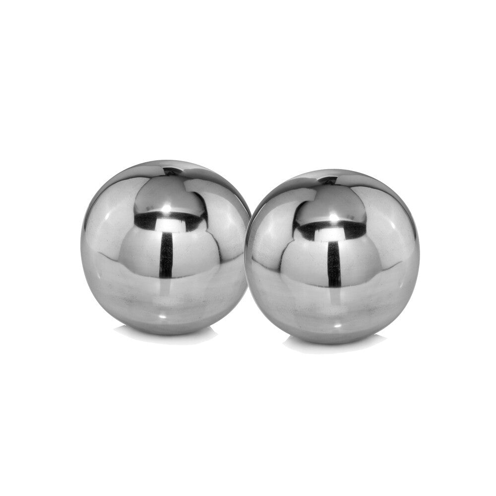 Set of Two Silver Buffed Aluminum Decorative Orb Tabletop Sculpture LuxuryLifeWay Online Store