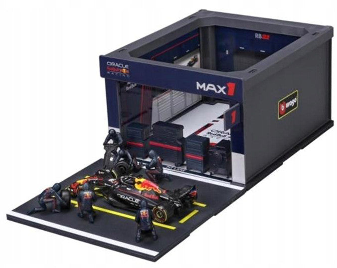 Red Bull Racing Pit Pass Diorama Set with RB21 #1 Max Verstappen "Formula One F1 World Championship" (2025) "Formula Racing" Series 1/43 Diecast Model by Bburago LuxuryLifeWay Online Store
