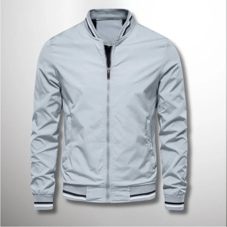 Men's Striped Zip-up Jacket With Pockets Fashion Casual Outerwear Sports Baseball Clothing Spring And Fall LadyShow.Store