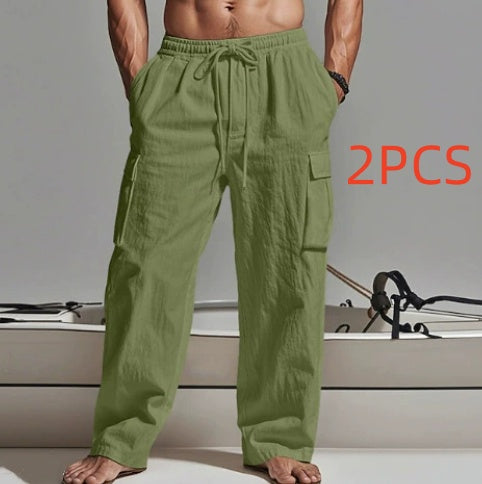 Men's Four Seasons Thin Loose Casual Wide-leg Pants NorixaFashion.com