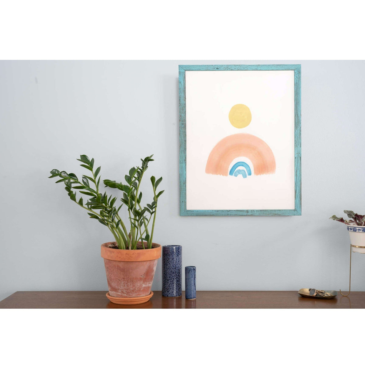 18" X 24" Rustic Farmhouse Light Aqua Blue Frame LuxuryLifeWay Online Store
