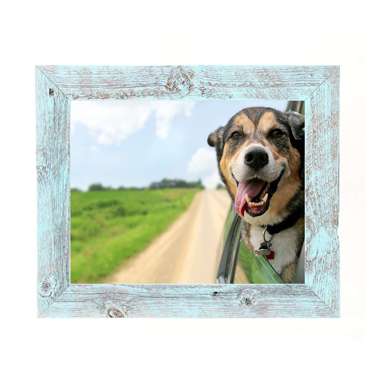 18" X 24" Rustic Farmhouse Light Aqua Blue Frame LuxuryLifeWay Online Store