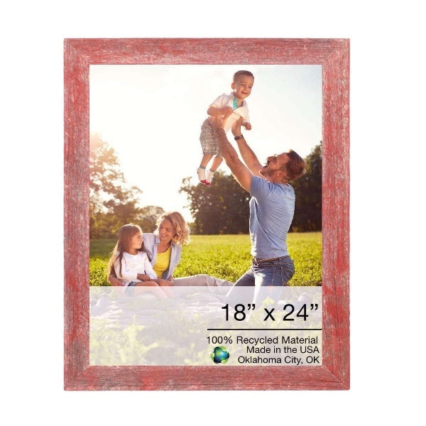 18" X 24" Rustic Farmhouse Red Wood Frame LuxuryLifeWay Online Store