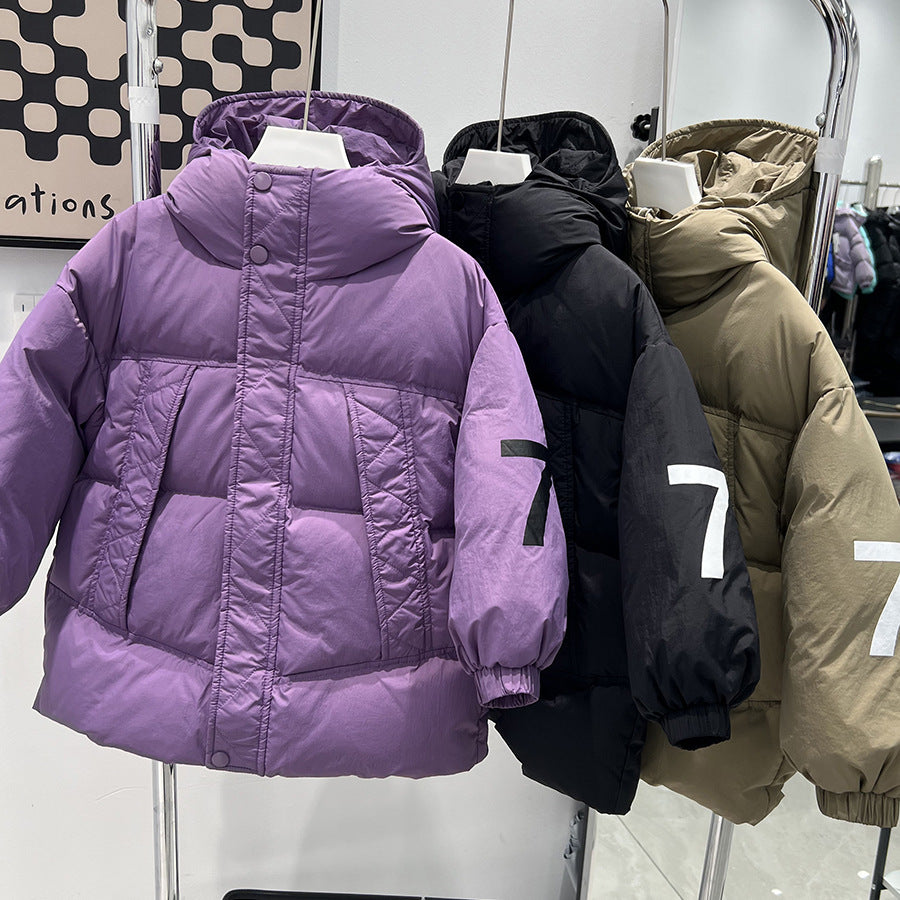 Children's Thickened Down Jacket with Hood for Winter Pi-Mart