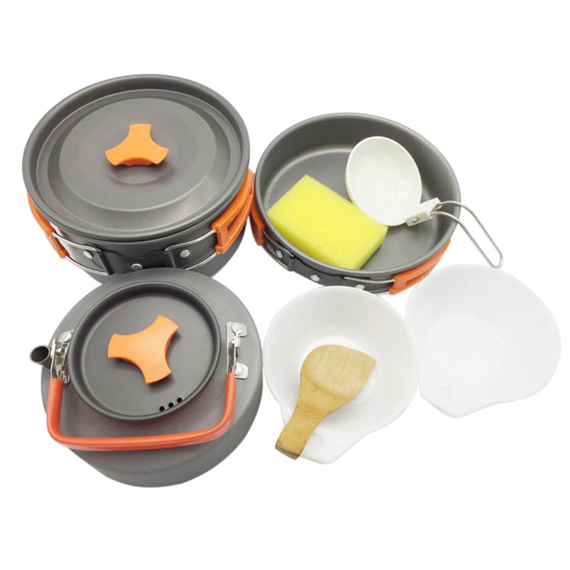 Portable kettle combination tableware outdoor camping pot PearlNestDecor.com