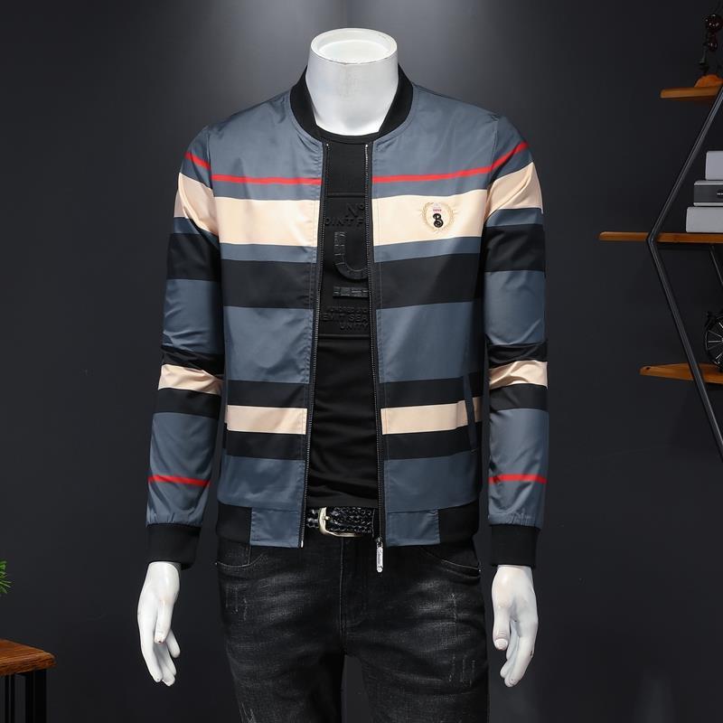 Contrast Striped Jacket Casual Men's Thin Jacket Best YouTube Store