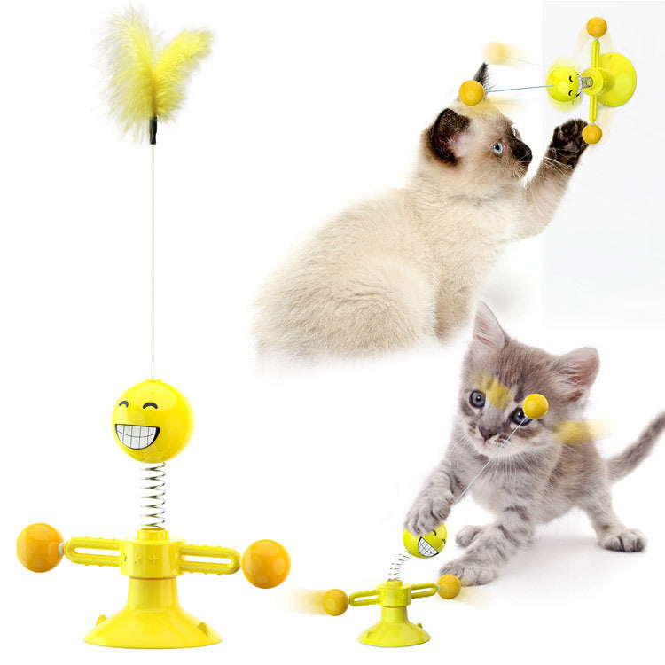 Cat Rotating Windmill Multi-Function Toys Itch Scratching Device Teeth Shining Toy Pets Fashion