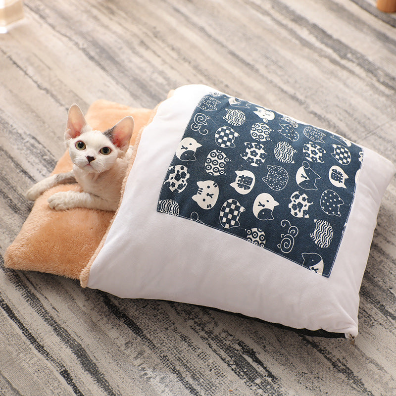 Winter Warm Cat Closed Removable And Washable Quilt Pets Fashion